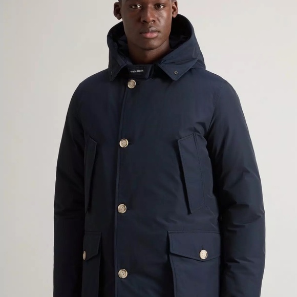 Woolrich Arctic Parka in Ramar Cloth with Detachable Fur Trim Men's Small - Picture 3 of 15